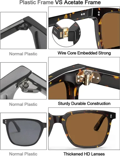 Miniatura 24 de Carfia Chic - Lentes de sol polarizados para mujer, protección UV400, marco de acetato pulido a mano