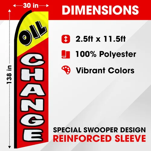 Miniatura 2 de Cambio de aceite Servicios de freno de reparación automática Swooper Flag Pack de 3 (monte y postes no incluidos)