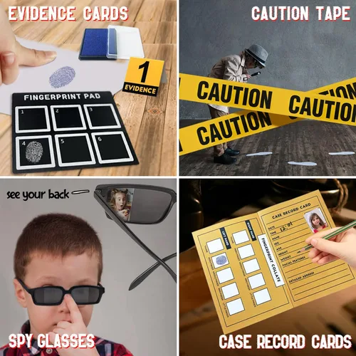 Miniatura 4 de Kit de Espía Infantil UNGLINGA, Juego de Dedo Detective, Juguetes de Huellas Dactilares, Regalos Educativos para Experimentos Científicos para Niños
