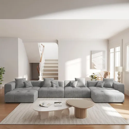 Miniatura 13 de JACH Sofás seccionales de 2 plazas, sofá moderno de oficina, sofá modular de dos plazas, sofá cama acogedor para apartamento, dormitorio, sala
