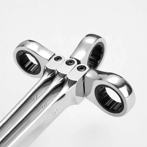 Miniatura 4 de FLZOSPER Juego de llaves de trinquete de cabeza flexible de 12 piezas, kit de llaves combinadas métricas, juego de llaves de trinquete de acero