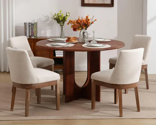 Miniatura 9 de VESCASA Sillas de comedor tapizadas de 18 pulgadas de ancho con respaldo acolchado de 13 pulgadas de alto, sillas de comedor de granja con patas