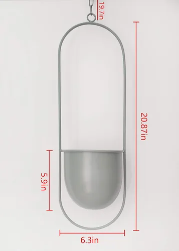 Miniatura 5 de RISEON Colgador de Plantas de Metal Verde Boho, Maceta Colgante de Metal para Pared y Techo, Maceta Moderna, Soporte de Maceta de Flores de Mediados
