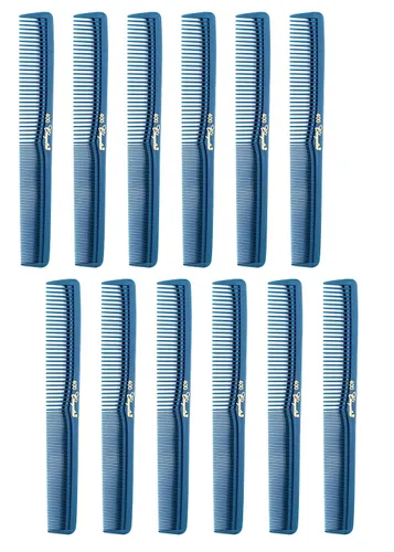 Peine de pelo multiusos de 7 pulgadas. Peines de corte de pelo. Peines de peluquero y estilista. Verde azulado. 12 unidades.