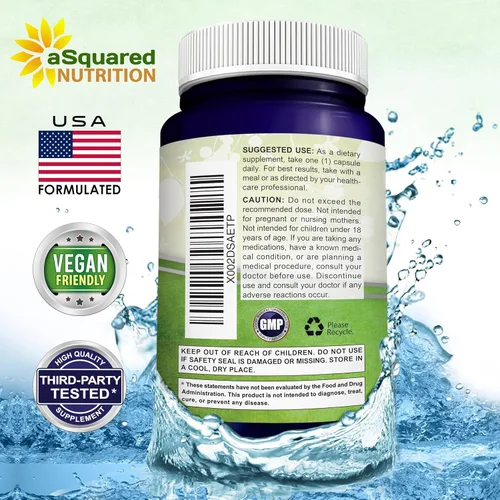 Miniatura 8 de aSquared Nutrition Nicotinamida con resveratrol – 120 cápsulas vegetales – Vitamina B3 500 mg (sin descarga de niacinamida) – Suplemento píldoras