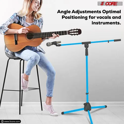 Miniatura 8 de 5 Core Soporte de micrófono de piso universal de altura ajustable trípode soportes de micrófono w brazo telescópico extensible plegable portátil w 2