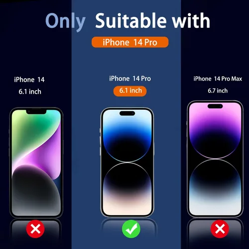Miniatura 2 de Ferilinso Paquete de 3 protectores de pantalla de privacidad para Apple iPhone 14 Pro, accesorios de vidrio templado, pantalla de privacidad