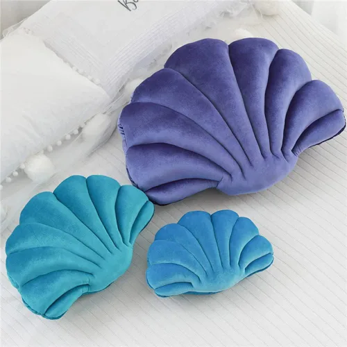 Miniatura 4 de Patty Both Seashell - Almohada decorativa de terciopelo con forma de concha de mar, almohadas decorativas para cama, sofá, decoración del hogar