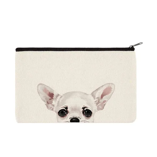Miniatura 12 de WIRESTER Bolsa de maquillaje de lona con cremallera, bolsa de cosméticos, estuche organizador para mujeres y niñas, bolsa de cosméticos de viaje