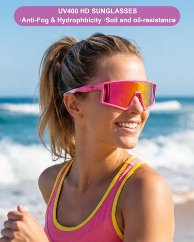 Miniatura 4 de Xiyalai Gafas de sol para ciclismo para hombres y mujeres, lentes de sol deportivos con protección UV para correr, lentes de sol para béisbol