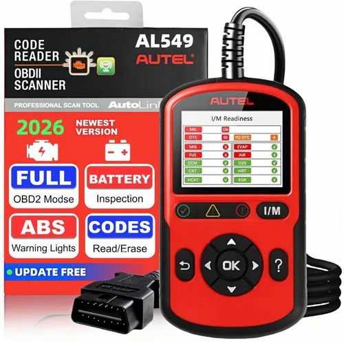 Autel AL549 OBD2 - Lector de código de escáner con diagnóstico ABS y prueba de batería, código de falla del motor de verificación y reinicio