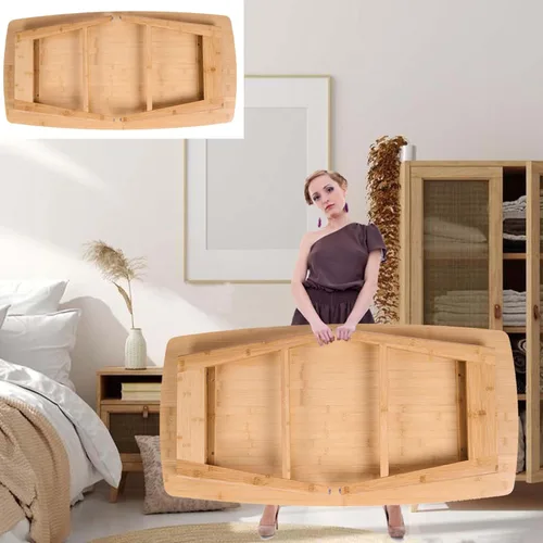 Miniatura 7 de Mesa de centro plegable de bambú, escritorio de suelo para adultos, mesa baja para sentarse en el suelo, mesa plegable para sala de estar, mesa