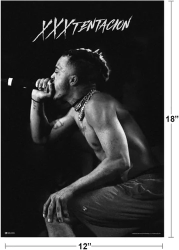 Miniatura 3 de Póster de XXXtentacion en etapa en blanco y negro XXXtentacion Merch Bad Vibes Forever XXX 17 Arte de álbum Skins Trap Music Estética XXXtenations