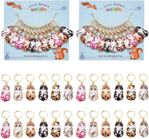 Miniatura 28 de NBEADS 2 Piezas 2 Estilos Cadenas Contador de Filas con Dijes de Abejas, Marcadores de Puntos con Números 0~9 Cuentas Acrílicas Dijes Marcadores