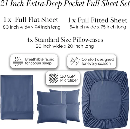Miniatura 232 de Southshore Fine Living, Inc. Juego de 7 piezas de sábanas King divididas para cama ajustable, juego de sábanas King divididas con bolsillo de 21
