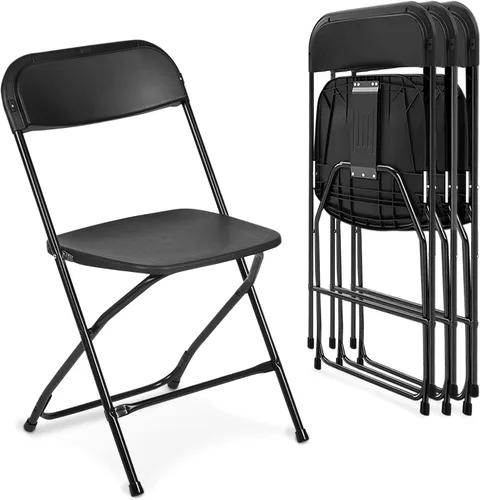 Miniatura 12 de Paquete de 4 sillas plegables, sillas plegables blancas duraderas, sillas plegables de metal resistentes