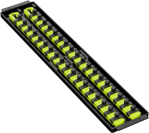 Miniatura 14 de Ernst Manufacturing Organizador de Dados Boss de 18 Pulgadas con 2 Rieles de 1/2 Pulgada de Impulso con Sujeción Segura de Bloqueo Giratorio y Rojo