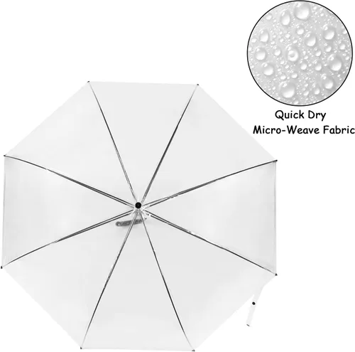 Miniatura 4 de WASING Paquete de 10 sombrillas de burbujas transparentes de 46 pulgadas estilo boda toldo grande transparente apertura automática resistente al
