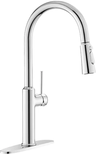 Miniatura 15 de Grifos para fregadero de cocina, oro cepillado, grifo de cocina de arco alto con rociador extraíble, grifos de cocina altos de latón macizo de 19