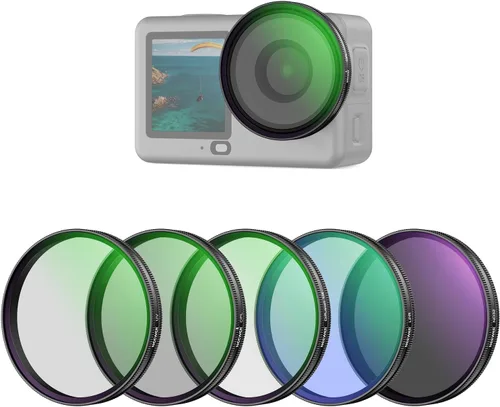 Miniatura 21 de NEEWER Filtro ND variable compatible con DJI Osmo Action 5 Pro/4/3, ND2-32 1-5 Paradas a presión Multicoated HD Vidrio óptico de densidad neutra