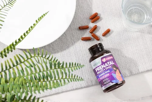 Miniatura 8 de Vitaminas prenatales para mujeres – Multivitamínico con DHA, ácido fólico, vitamina C, B12, hierro y omega-3 – Suplemento antes, durante y después