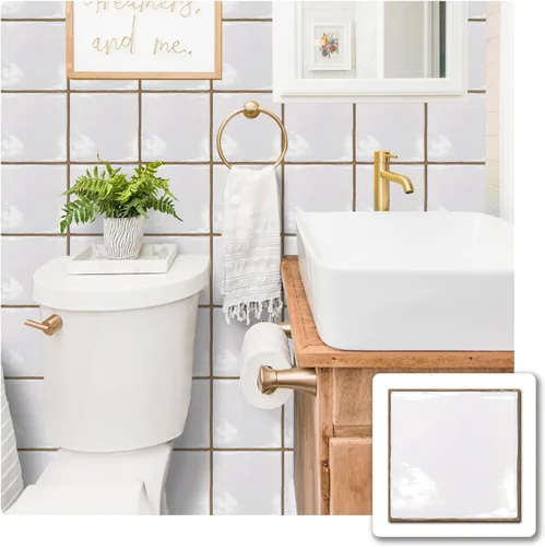 Miniatura 21 de Alwayspon Vinilo adhesivo efecto piedra, pegatinas para azulejos de pared autoadhesivas, protector antisalpicaduras para cocina y baño, T026