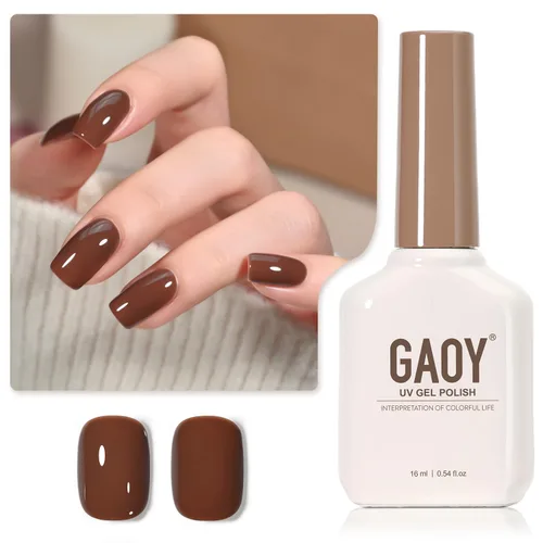 GAOY - Esmalte de uñas de gel marrón, 16ml de esmalte de gel para quitar por remojo, curado con luz UV para arte de uñas, manicura DIY en casa, 2088