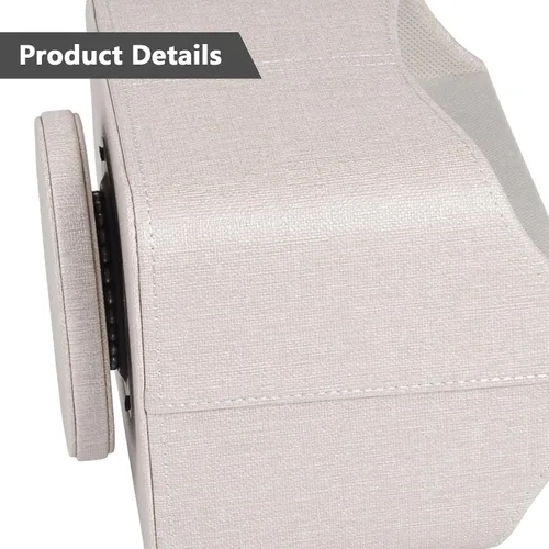 Miniatura 7 de Soporte de cuero para control remoto giratorio de 360 grados, organizador giratorio de escritorio para mandos a distancia de TV, bolígrafo, Beige