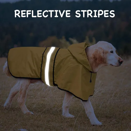 Miniatura 4 de Impermeable con Capucha para Perro de Moda con Agujero para Correa - Chaqueta Impermeable Reflectante para Perro Impermeables Ajustables para Perros