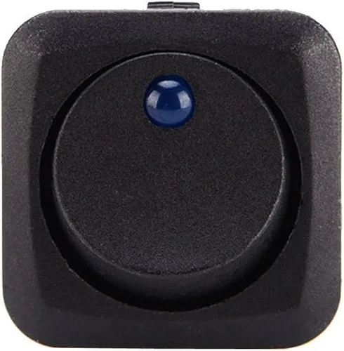 Miniatura 3 de ESUPPORT Interruptor de palanca de luz LED azul de punto redondo de 0.984 in, 12 V, 25 A, tablero de tablero de encendido y apagado, paquete de 5