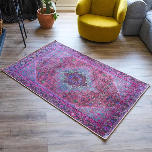 Miniatura 3 de Alfombra de área de diseño morado, alfombra de entrada, alfombra con estampado floral de animales, alfombra decorativa, fácil de limpiar, alfombra