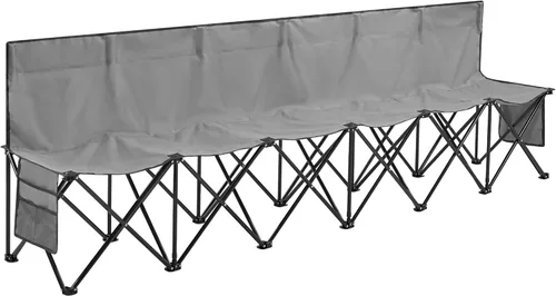Miniatura 9 de Yaheetech Banco lateral plegable portátil de 6 asientos/8 asientos con respaldo y bolsa de transporte para deportes de equipo, fútbol, campamento