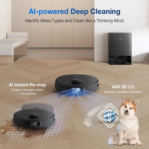 Miniatura 6 de ECOVACS DEEBOT T30S AI Robot Aspirador y Fregona, 11000Pa, Mopa TruEdge Adaptativa de Bordes, Tecnología ZeroTangle, Evitáción de Obstáculos AI