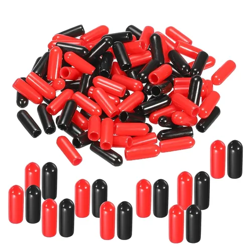 Miniatura 71 de MECCANIXITY 50 unids tapas de goma Surtido de 0.079 in PVC vinilo tornillo rosca protector para tornillo tornillo negro rojo