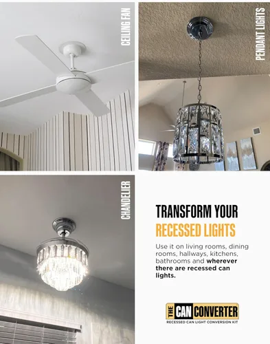 Miniatura 2 de The Can Converter R56 - Kit de conversión de luz empotrada para lata con medallón de techo plano y biselado de 7 pulgadas, mejoras para el hogar