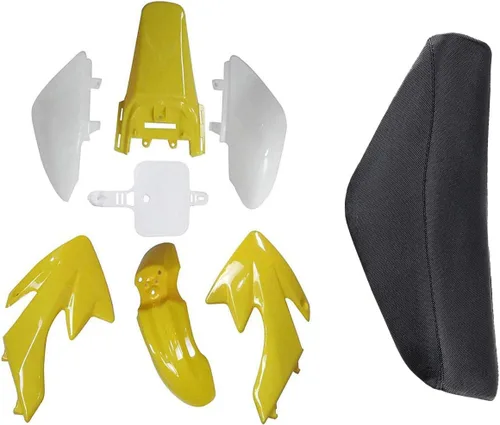 Miniatura 8 de Kit de carenado de cuerpo de plástico y asiento alto para CRF XR CRF50 XR50 50s 50cc 70cc 110cc 125cc Dirt Pit Bike (4 negro + 3 blanco)