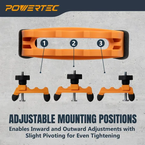 Miniatura 3 de POWERTEC 2 abrazaderas de sujeción ajustables, abrazadera de pista en T multiposicionable, abrazaderas de plástico reforzado con 20 pernos de acero
