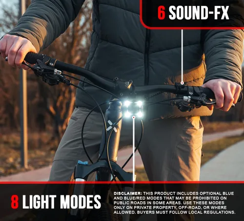 Miniatura 2 de [NEW V2] ZIREN 140dB Loud Bike Horn & LED Light, Loudest Electric Bicycle Horn, New V2 Control Switch, USB-C Rechargeable Horns + Bike Lights Front
