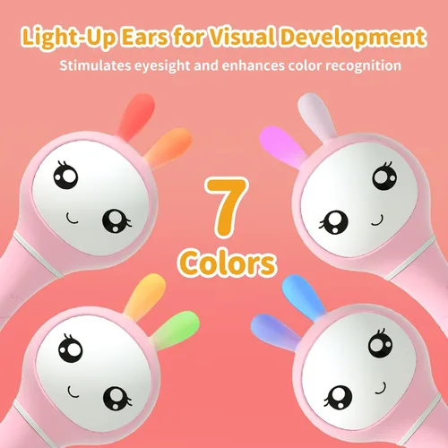Miniatura 5 de Alilo Smarty Bunny - Sonajero inteligente para bebé con luz musical, juguetes para bebés recién nacidos de 0-3-6-12-18-24 meses, regalos para niños