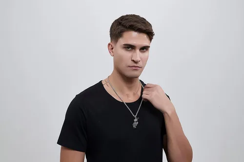 Miniatura 15 de YAMI Collar de alas angulares para hombre, ángel de la guarda, dragón, cuervo, pulpo, collar de anime, collar de acero inoxidable 316