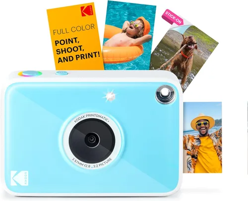 Miniatura 11 de KODAK Printomatic+ - Cámara digital de impresión instantánea (negra) de 10MP, cámara portátil con indicador de estado LED RGB interactivo, imprime