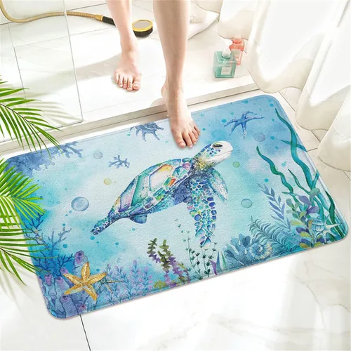 Miniatura 18 de Alfombra Tapete de Baño Abstracta Boho de Mediados de Siglo - Alfombra de Baño de Goma Antideslizante Absorbente Suave para Bañera Ducha Lavabos