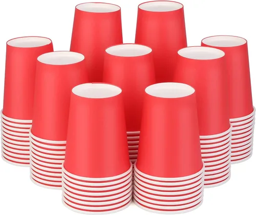 Miniatura 21 de Vasos de papel de 8 onzas, paquete de 25 unidades, vasos de café de papel desechables, para bebidas calientes o frías, para Halloween, fiestas, Negro