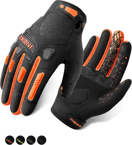 Miniatura 11 de INBIKE Guantes MTB para ciclismo de montaña Sirven para pantalla táctil con acolchado de etilvinilacetato grueso y protección de nudillos de caucho