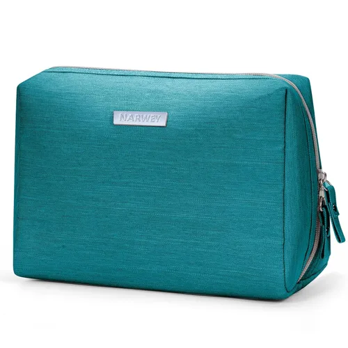 Miniatura 14 de Narwey Bolsa grande de maquillaje de viaje, bolsa organizadora de cosméticos, bolsa de aseo personal, bolsa de maquillaje, bolsa con cremallera