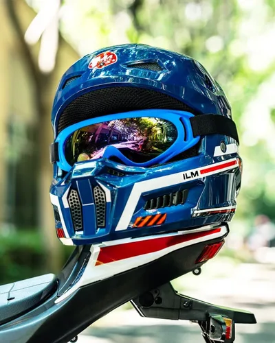 Miniatura 7 de ILM Cascos de Motocicleta Todoterreno Juveniles para Niños Casco ATV Motocross BMX Fuera de Carretera Motocicleta con Gafas Guantes Máscara DOT