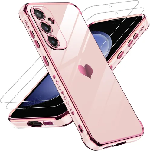 Miniatura 113 de LeYi for Moto G 5G 2025 Case: with Tempered Glass Screen Protector [2 Pcs]+ Full Camera Lens Protection,Love Heart Plating Cute Luxury Soft TPU