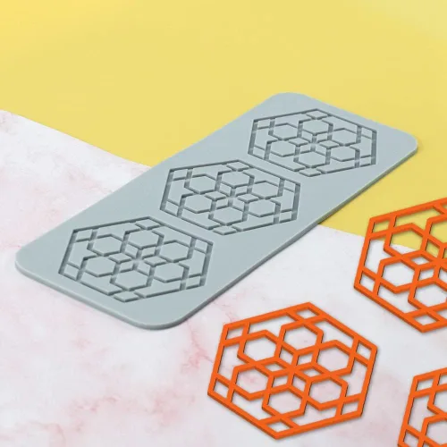 Miniatura 7 de TUKE Moldes de silicona con hojas 3D, para pastel de flores, fondant, hojas de abeja, moldes de pastelería, molde de encaje hueco de chocolate