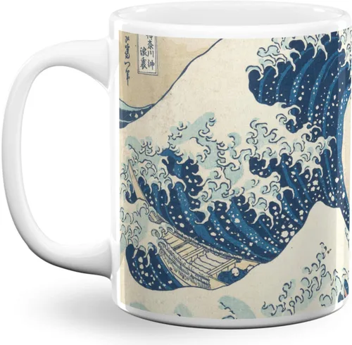 Miniatura 9 de Great Wave Off Kanagawa - Taza de café (20 onzas), color blanco