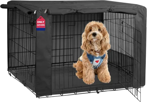 Miniatura 31 de HiCaptain - Cubierta de doble puerta para jaula de perro (para cajas de alambre de 24 30 36 42 48 pulgadas)